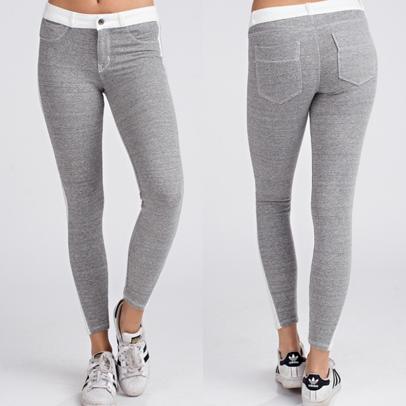 Pants - LAST 1!💜Gray French Terry Skinny Jogger Leggings